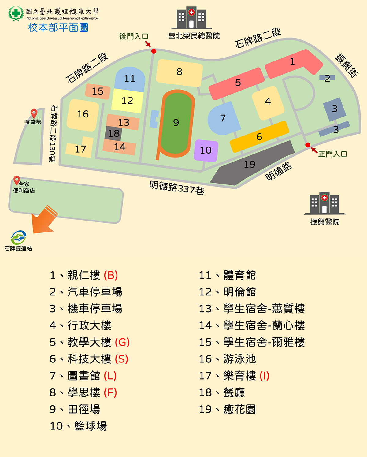 國北護校本部平面圖